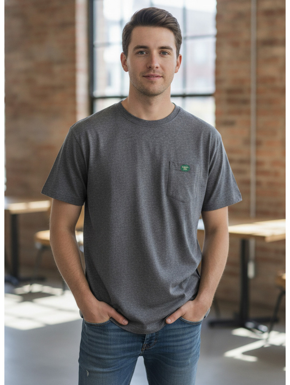L.L.Bean Men's NEW Grey Pocket T-Shirt XXL Regular Cotton